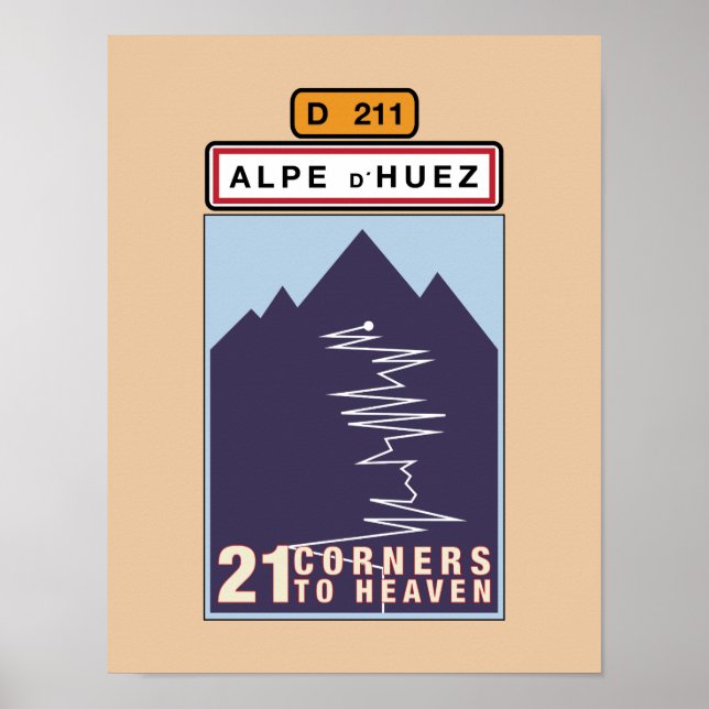 AFFICHE ALPE D'HUEZ 21 COINS (Devant)