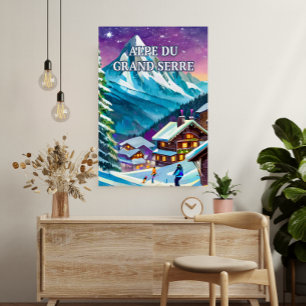 Affiche Alpe du Grand Serre : Panorama Alpin
