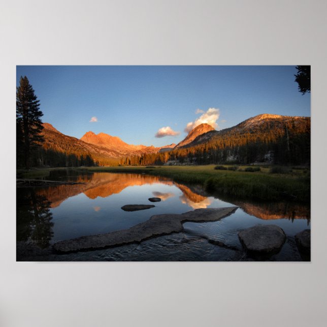 Affiche Alpenglow de coucher de soleil McClure Meadow - se (Devant)
