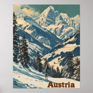 Affiche Alpes Autriche Vintage