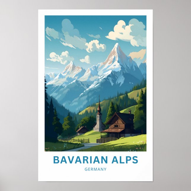 Affiche Alpes bavaroises Allemagne Imprimer (Devant)