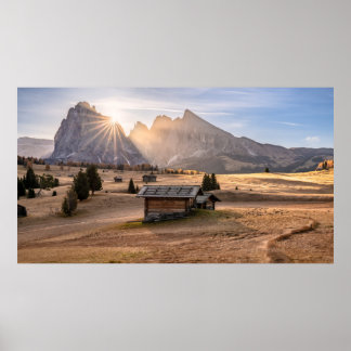 Affiche Alpes Dolomites de montagne Tyrol du Sud / Italie