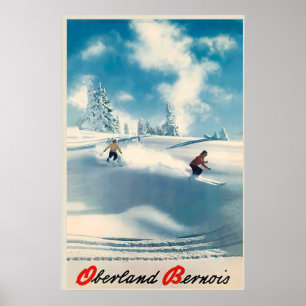 Affiche Alpes suisses de l'Oberland bernois Suisse Hiver S