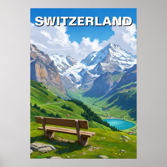 Affiche Alpes suisses Suisse Voyage (Devant)