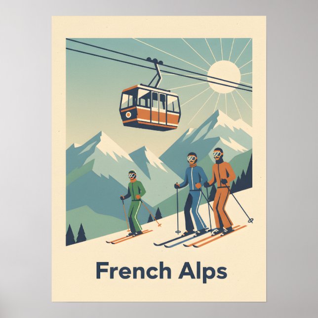 Affiche Alpes vintages : Mi-Siècle (Devant)