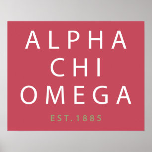 Affiche Alpha Chi Omega Établi en 1885