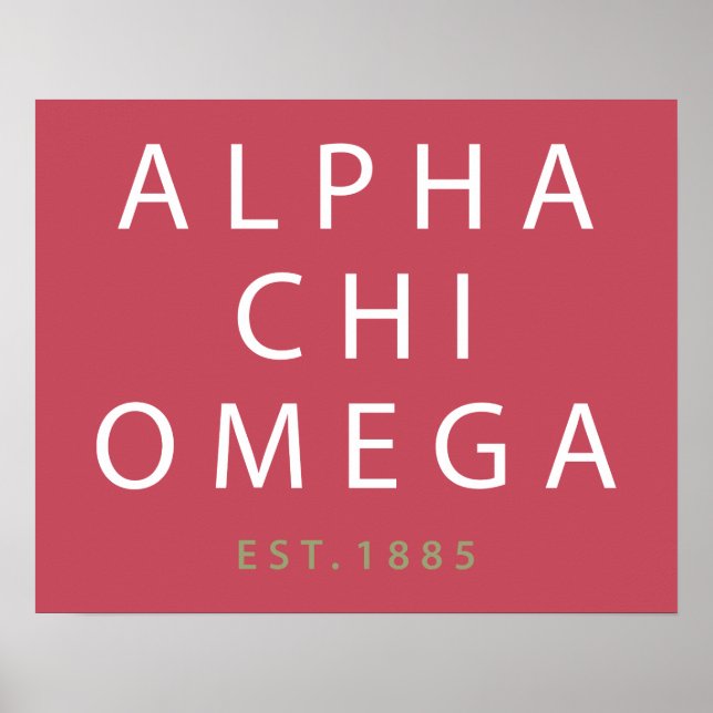 Affiche Alpha Chi Omega | Établi en 1885 (Devant)