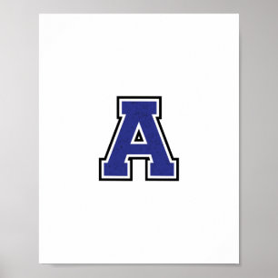 Affiche Alphabet A en bleu