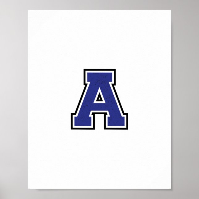 Affiche Alphabet A en bleu (Devant)