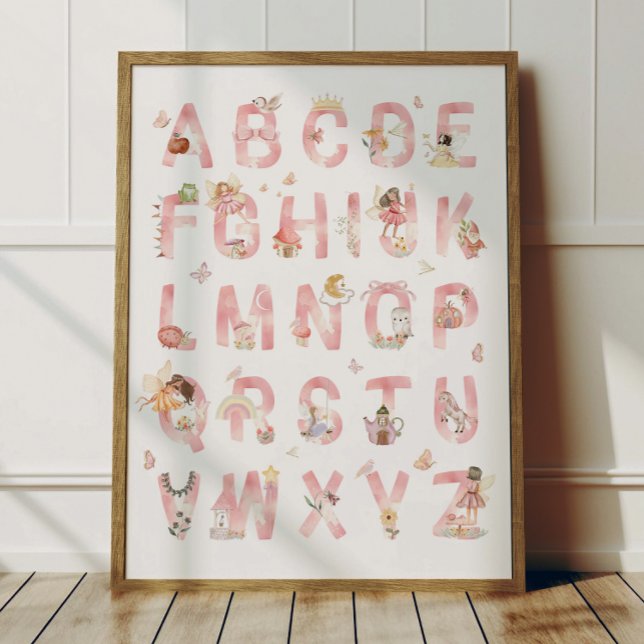 Affiche Alphabet ABC des Fées Décoration Chambre E (Créateur téléchargé)