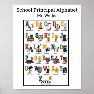 Affiche Alphabet ABC du directeur d'école personnalisé