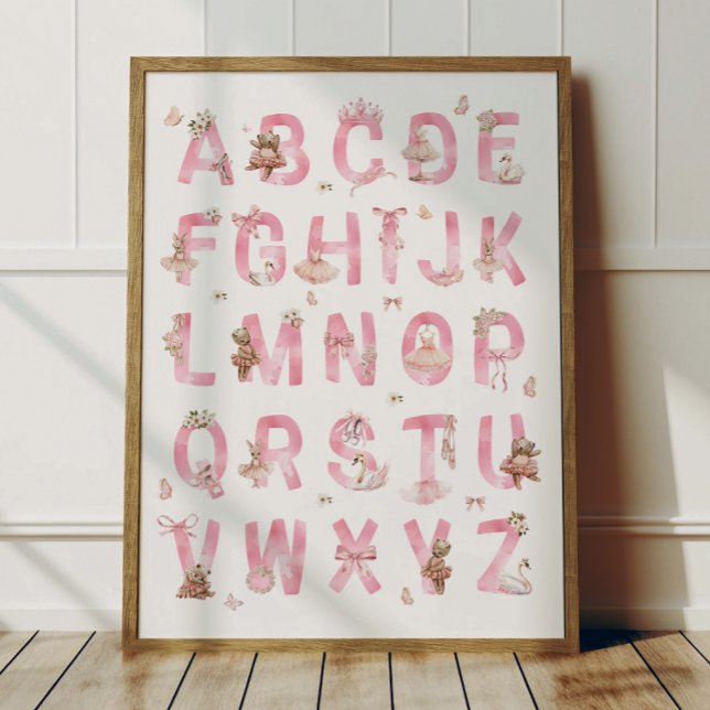 Affiche Alphabet ABC Ours de Ballet Décoration Cha (Créateur téléchargé)