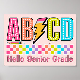 Affiche Alphabet ABCD Rétro Éclair Retour à l'école