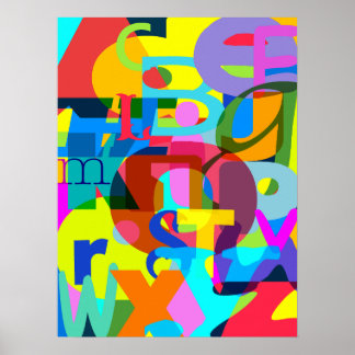 Affiche Alphabet Abstrait Art moderne
