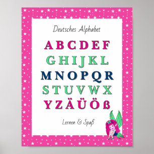 Affiche Alphabet allemand – Fée mignonne