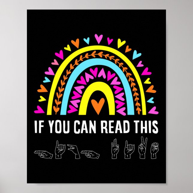 Affiche Alphabet American Sing Langue Asl Enseignant Fun (Devant)