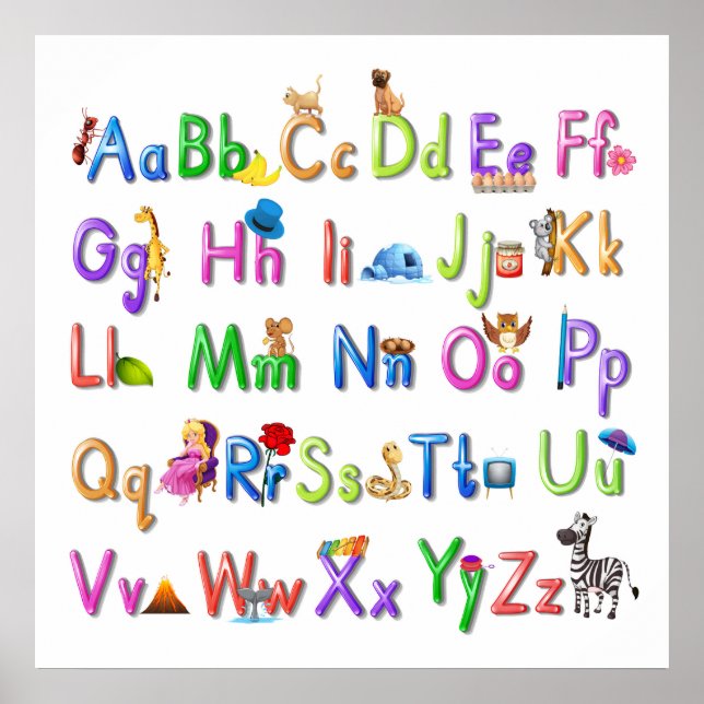 Affiche Alphabet amusant (Devant)