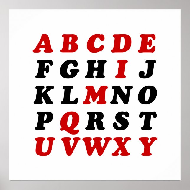 Affiche Alphabet Anglais (Devant)