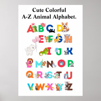 Affiche Alphabet animal A-Z - BAC coloré