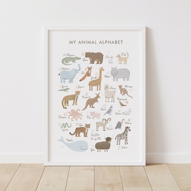 Affiche Alphabet animal ABC Enfants Décor de la chambre (Créateur téléchargé)