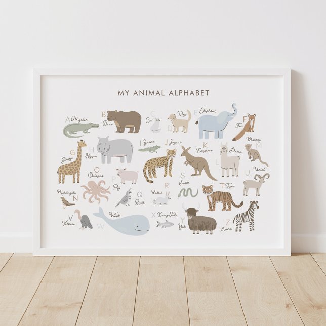 Affiche Alphabet animal ABC Enfants Décor de la chambre (Créateur téléchargé)