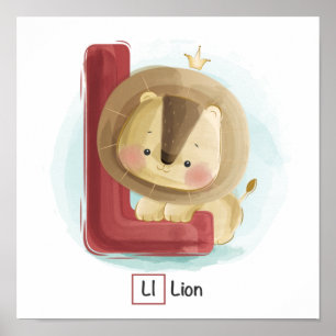 Affiche Alphabet animal mignon