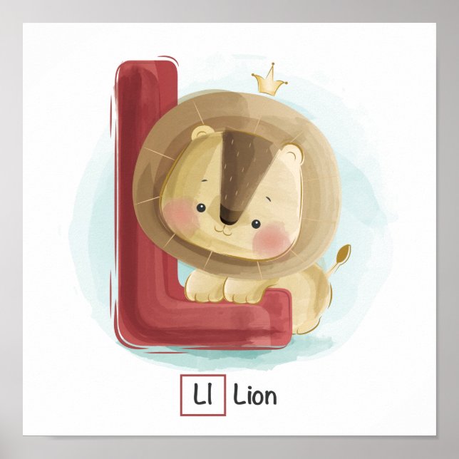 Affiche Alphabet animal mignon (Devant)