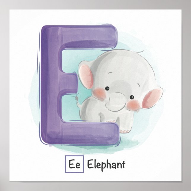 Affiche Alphabet animal mignon (Devant)