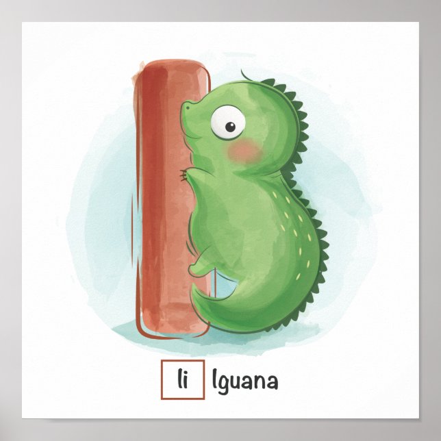 Affiche Alphabet animal mignon (Devant)