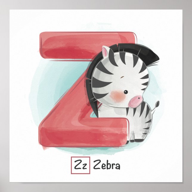 Affiche Alphabet animal mignon (Devant)