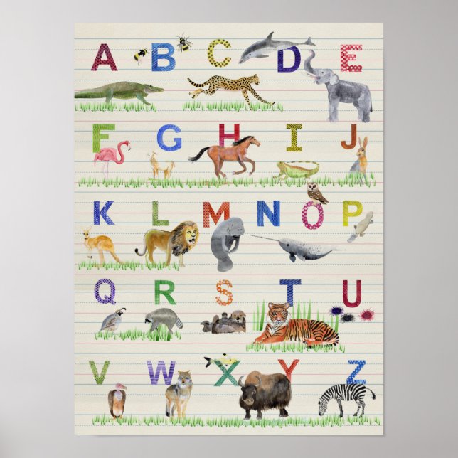 Affiche Alphabet Animaux (Devant)