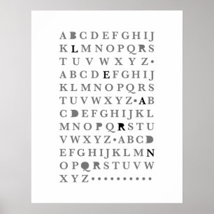 Affiche Alphabet Apprendre Lettre Typographie moderne ABC