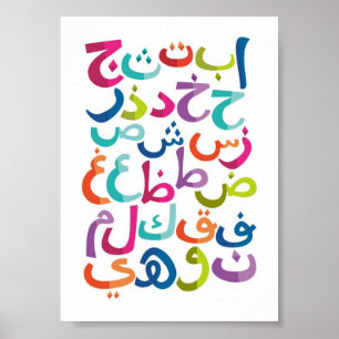 Affiche Alphabet arabe coloré