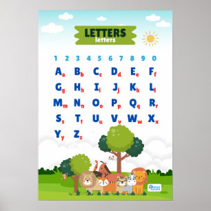 Affiche Alphabet avec de mignons animaux