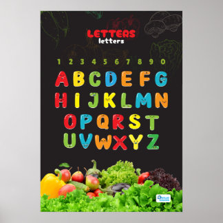 Affiche Alphabet avec fruits et légumes