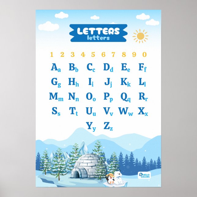 Affiche Alphabet avec l'hiver (Devant)