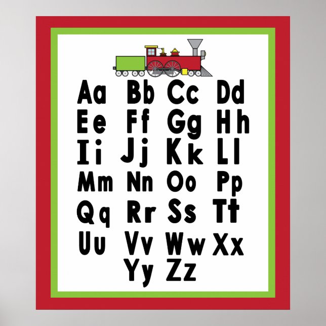 Affiche Alphabet avec train : Coque supérieur et inférieur (Devant)