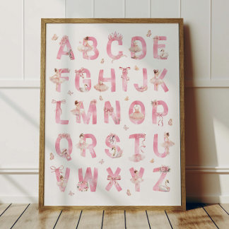 Affiche Alphabet Ballet ABC Décoration Chambre Enf
