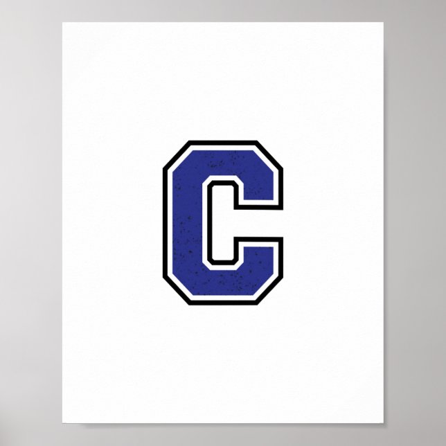 Affiche Alphabet C en bleu (Devant)