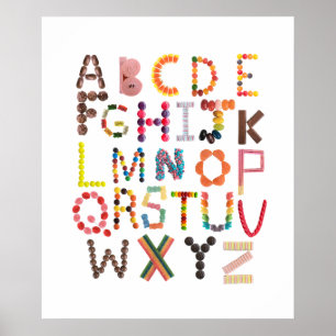 Affiche alphabet coloré - Décor sucré