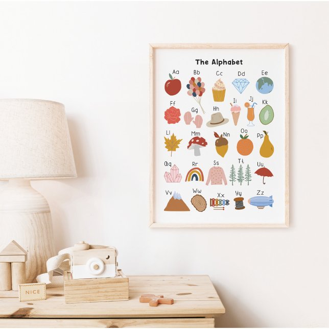 Affiche Alphabet de A à Z pour enfants Éducatif Maternelle (In-Context, Kids room)