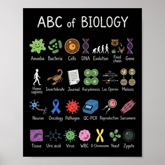 Affiche Alphabet de biologie Éducation scientifique Enseig (Devant)