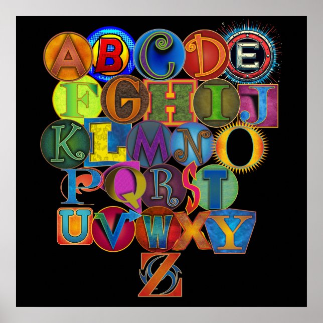 Affiche Alphabet de chambre pour enfants (Devant)