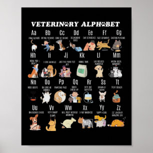 Affiche Alphabet de médecine vétérinaire Vet Nurse Student