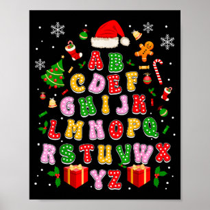 Affiche Alphabet de Noël pour Enseignant Retour aux Vacanc