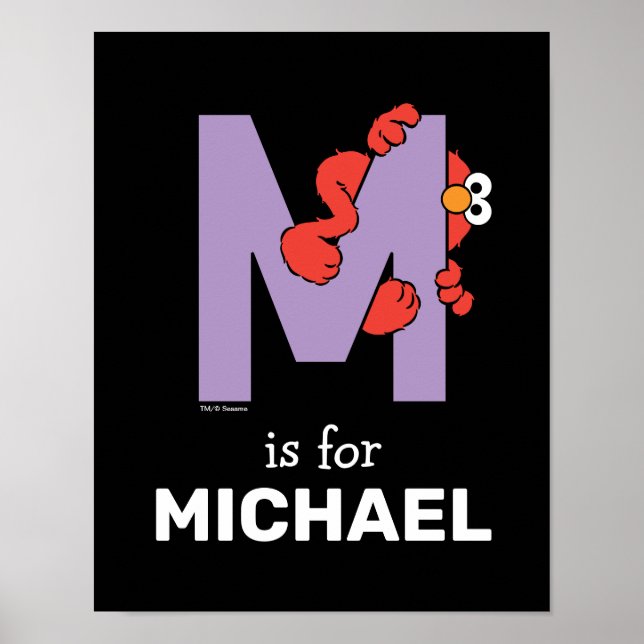 Affiche Alphabet d'Elmo | M Violet (Devant)