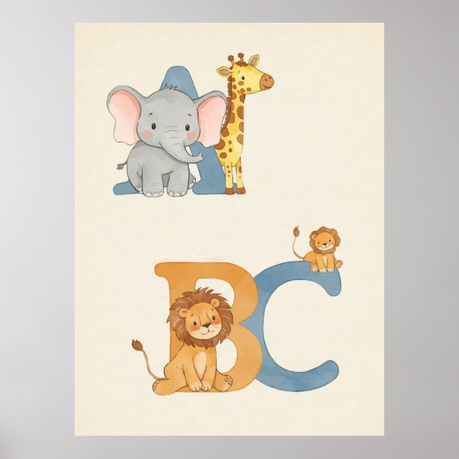 Affiche Alphabet des animaux (Devant)