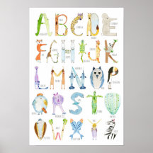 Affiche Alphabet des Animaux - 33 x 48 cm