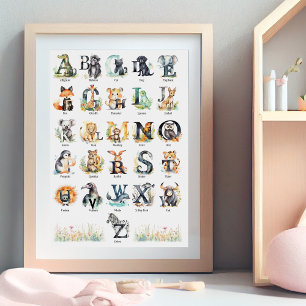 Affiche Alphabet des Animaux Art de la Nurserie
