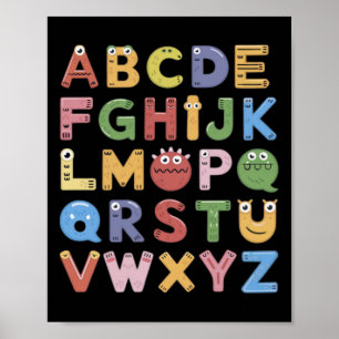 Affiche Alphabet des monstres mignons Abc Costume de profe